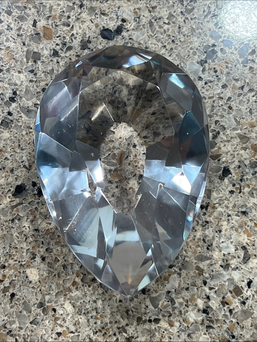 Crystal Teardrop paperweight- Clear Sparkling Accent z22